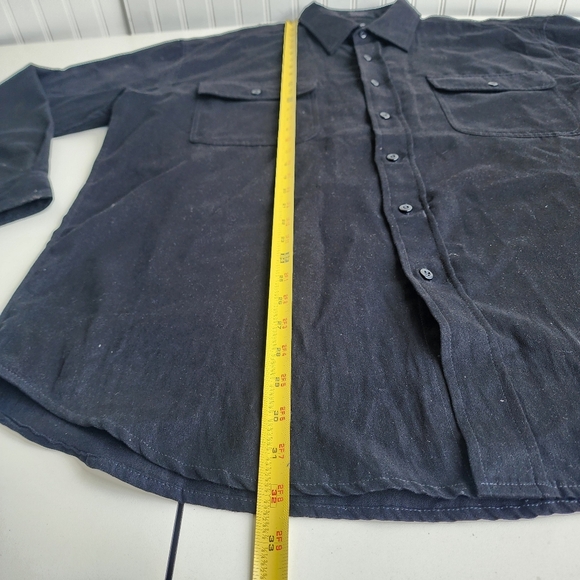 CC Cassini Collection Mens Faux Suede Shirt Button Down Single Needle Black XL - Picture 5 of 7